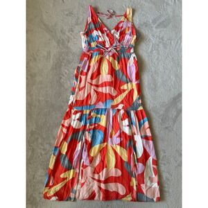 Rachel Zoe Maxi Dress Colorful Abstract Print Sleeveless Summer‎ Dress S